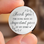 Custom Photo Thank You For Being Such An Immportant Piece Of My Story - Couple Personalized Custom Pocket Hug - Gift For Husband, Wife, Couple