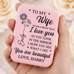 Custom LED Compact Makeup Mirror - Personalized Anniversary Wedding Gifts For Husband And Wife, Him And Her - You’re My Everyday Miracle