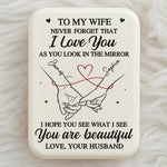 Custom LED Compact Makeup Mirror - Personalized Anniversary Wedding Gifts For Husband And Wife, Him And Her - You’re My Everyday Miracle