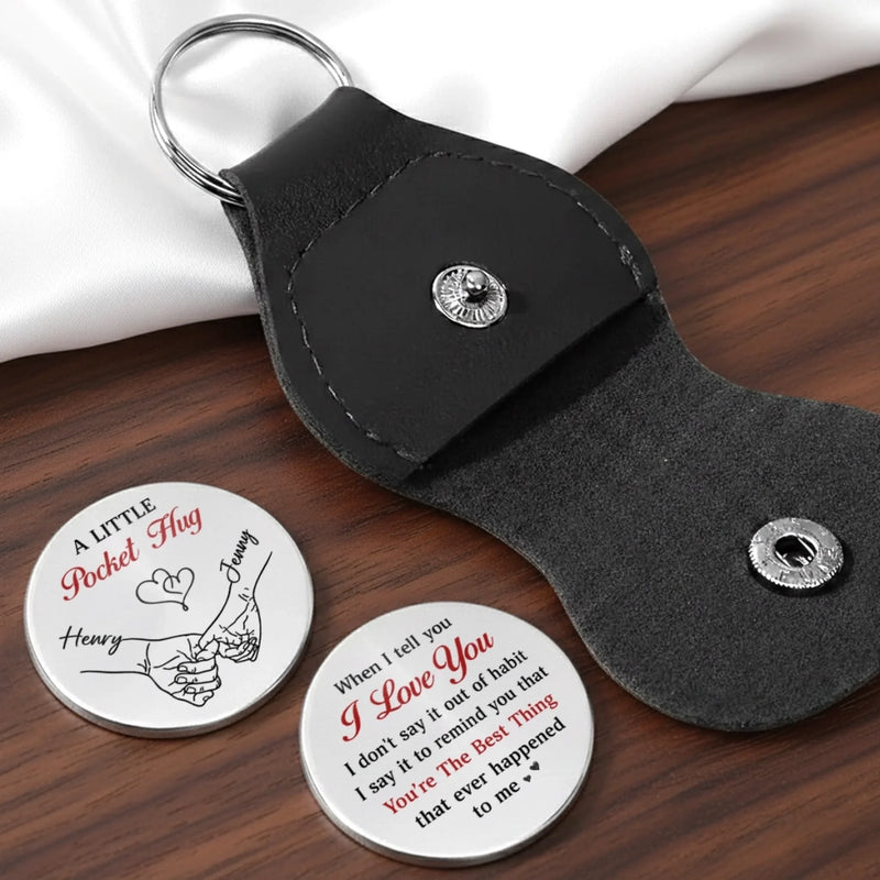 Custom Pocket Hug - Personalized Anniversary Wedding Gifts For Husband And Wife, Him And Her - Our Love Stays True