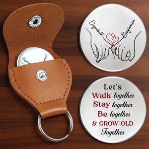 Custom Pocket Hug - Personalized Anniversary Wedding Gifts For Husband And Wife, Him And Her - Side By Side Feels Right