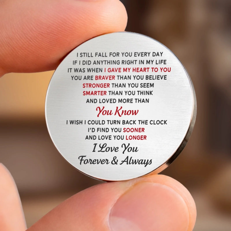 Custom Pocket Hug - Personalized Anniversary Wedding Gifts For Husband And Wife, Him And Her - A Tiny Hug With Big Love