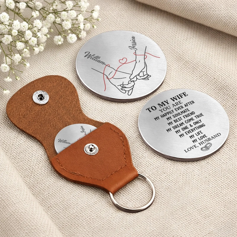 Custom Pocket Hug - Personalized Anniversary Wedding Gifts For Husband And Wife, Him And Her - Married And Blessed
