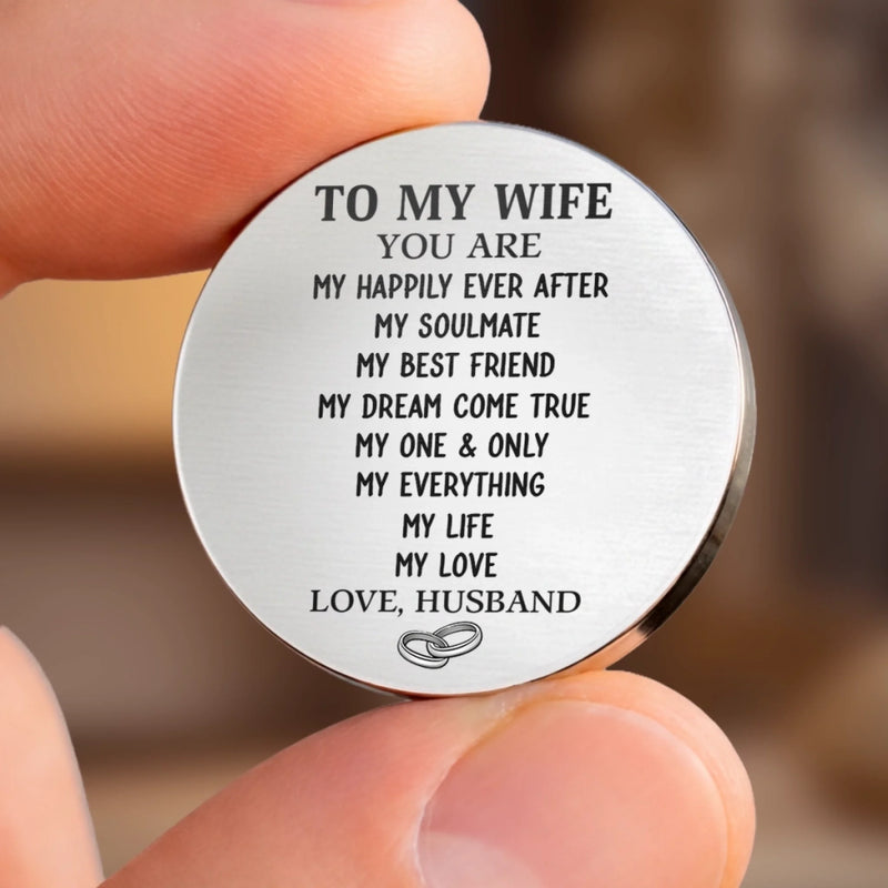 Custom Pocket Hug - Personalized Anniversary Wedding Gifts For Husband And Wife, Him And Her - Married And Blessed