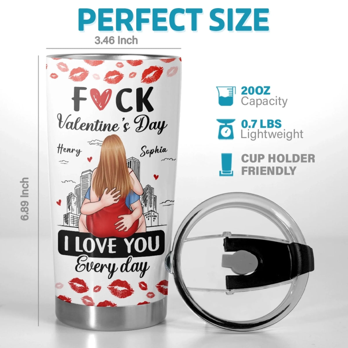 Custom Tumbler - Personalized Anniversary Wedding Gifts For Husband And Wife, Him And Her - Love You On Repeat