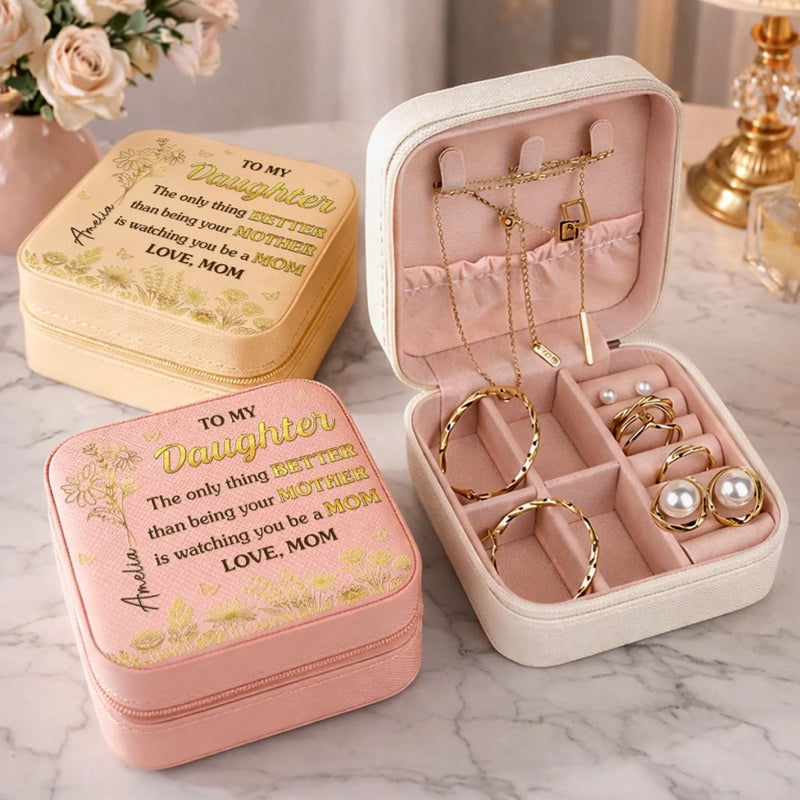 Custom Square Jewelry Case - Personalized Birthday Gifts For Mom, Daughter - You Make Motherhood Beautiful
