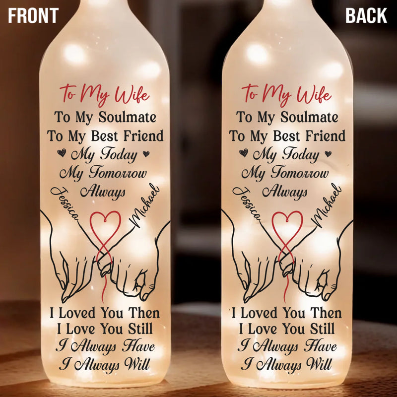 Custom Bottle Lamp - Personalized Anniversary Wedding Gifts For Husband And Wife, Him And Her - Our Love Glows Forever
