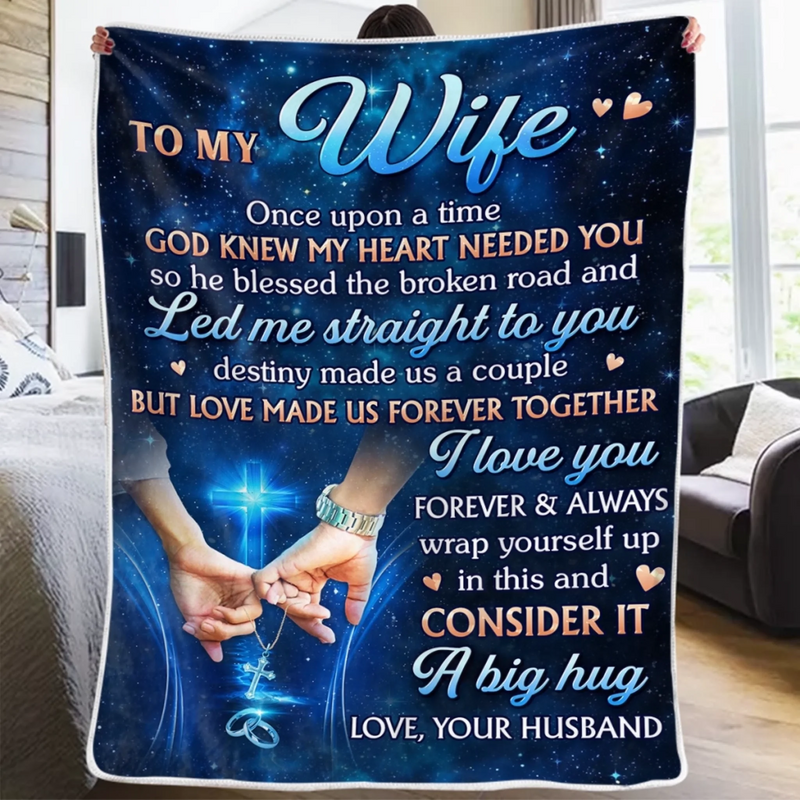 Custom Blanket - Personalized Anniversary Wedding Gifts For Husband And Wife, Him And Her - Side By Side Feels Natural