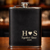 Custom Hip Flask Set - Personalized Anniversary Wedding Gifts For Husband And Wife, Him And Her - Our Love Moves Gently