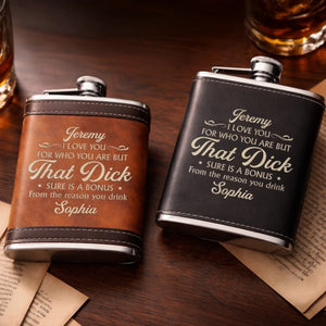 Custom Hip Flask Set - Personalized Anniversary Wedding Gifts For Husband And Wife, Him And Her - Us Feels Right Always