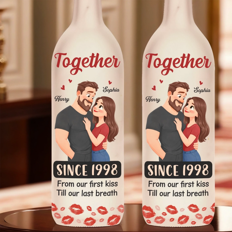 Custom Bottle Lamp - Personalized Anniversary Valentine Wedding Gifts For Husband And Wife, Him And Her - Love Feels Steady With You