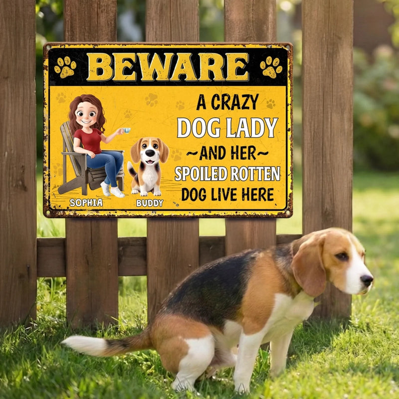 Custom Home Decor Metal Sign - Personalized  Birthday Gifts For Dog Lovers, Dog Dad And Mom - Dogs Rule Here
