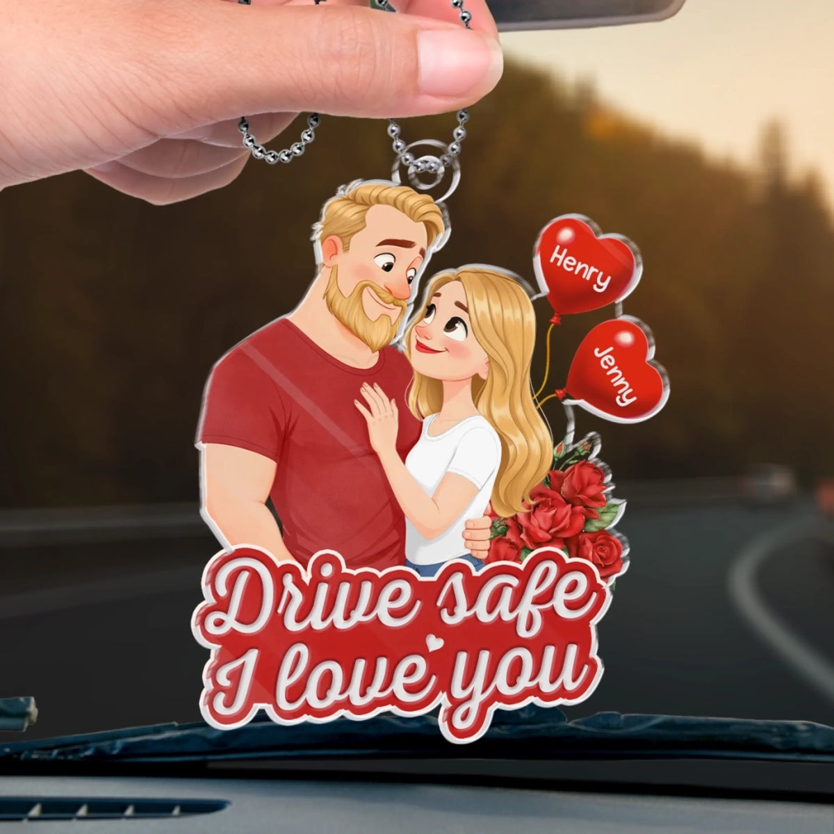 Custom Acrylic Car Ornament - Personalized Anniversary Wedding Gifts For Husband And Wife, Him And Her - Together We Build Something Real