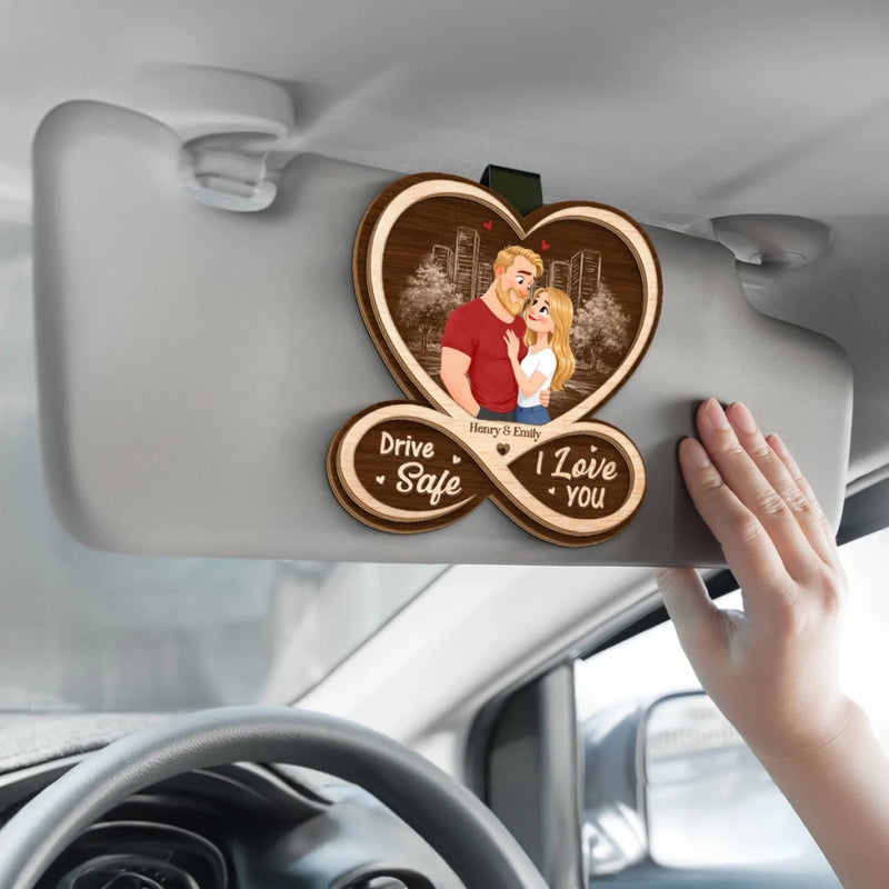 Custom Car Visor Clip - Personalized Anniversary Wedding Gifts For Husband And Wife, Him And Her - You Make Life Feel Balanced