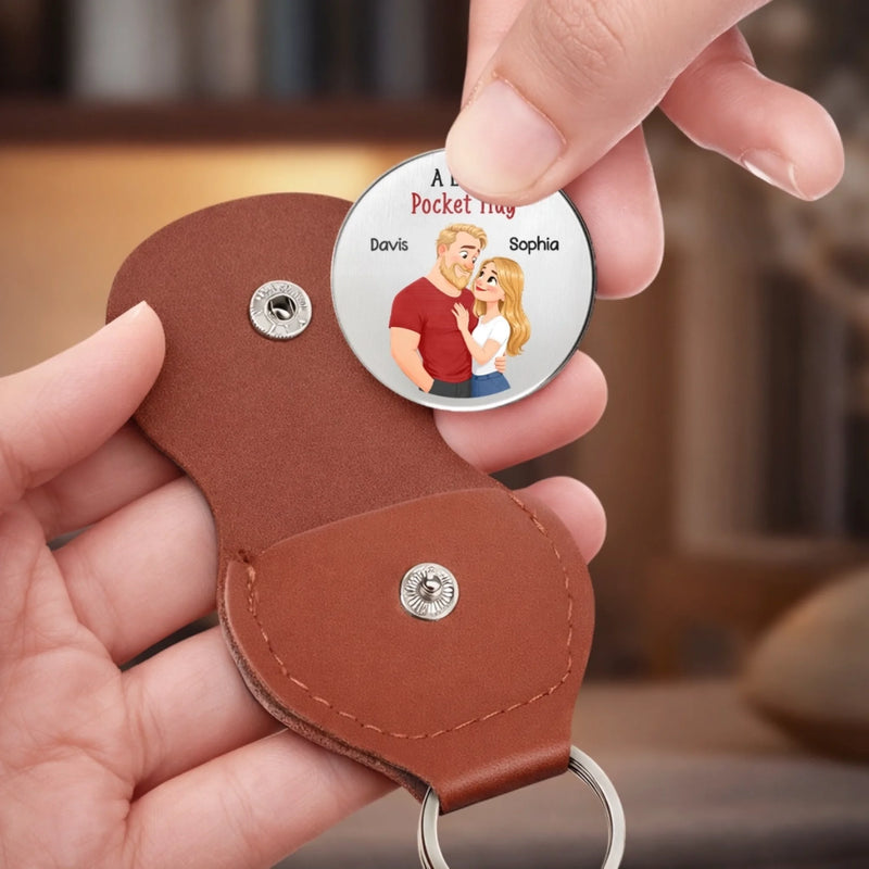 Custom Pocket Hug - Personalized Anniversary Wedding Gifts For Husband And Wife, Him And Her - With You Everything Aligns