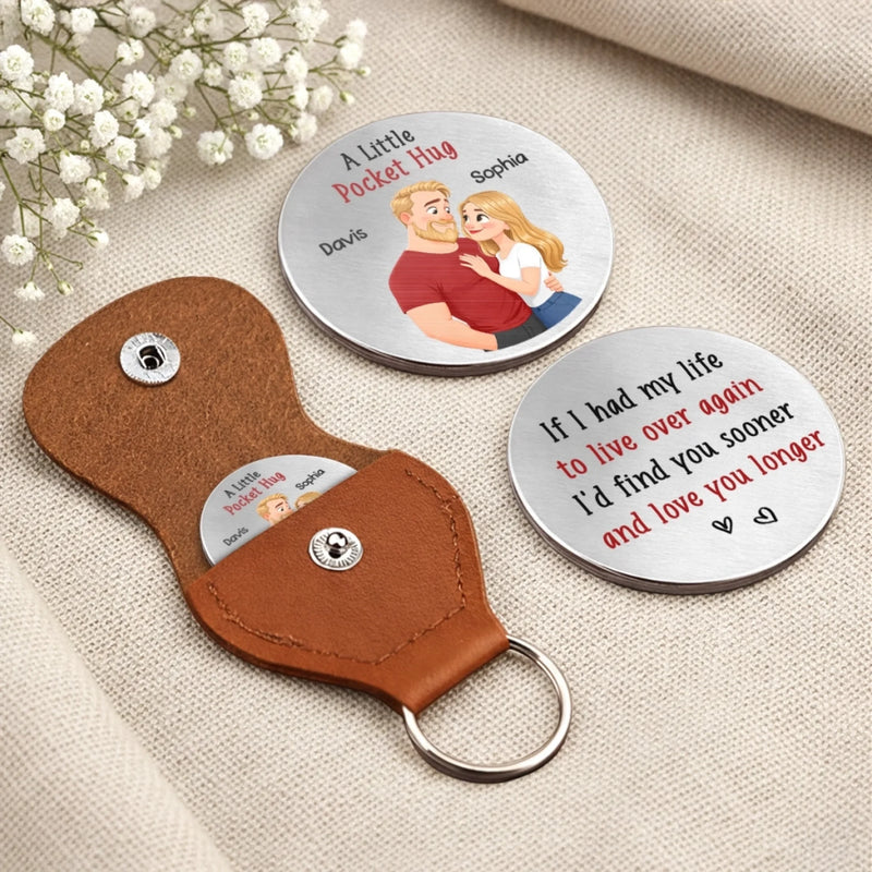 Custom Pocket Hug - Personalized Anniversary Wedding Gifts For Husband And Wife, Him And Her - With You Everything Aligns