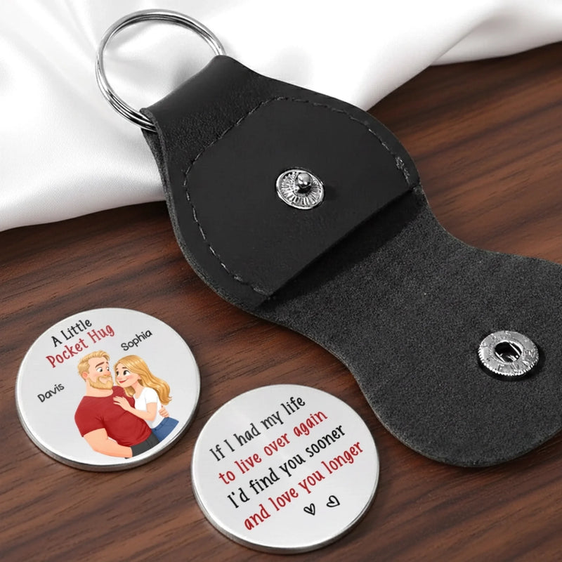 Custom Pocket Hug - Personalized Anniversary Wedding Gifts For Husband And Wife, Him And Her - With You Everything Aligns