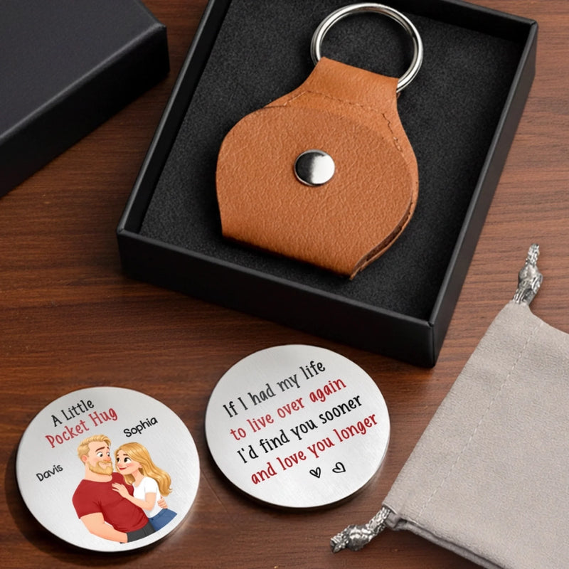 Custom Pocket Hug - Personalized Anniversary Wedding Gifts For Husband And Wife, Him And Her - With You Everything Aligns