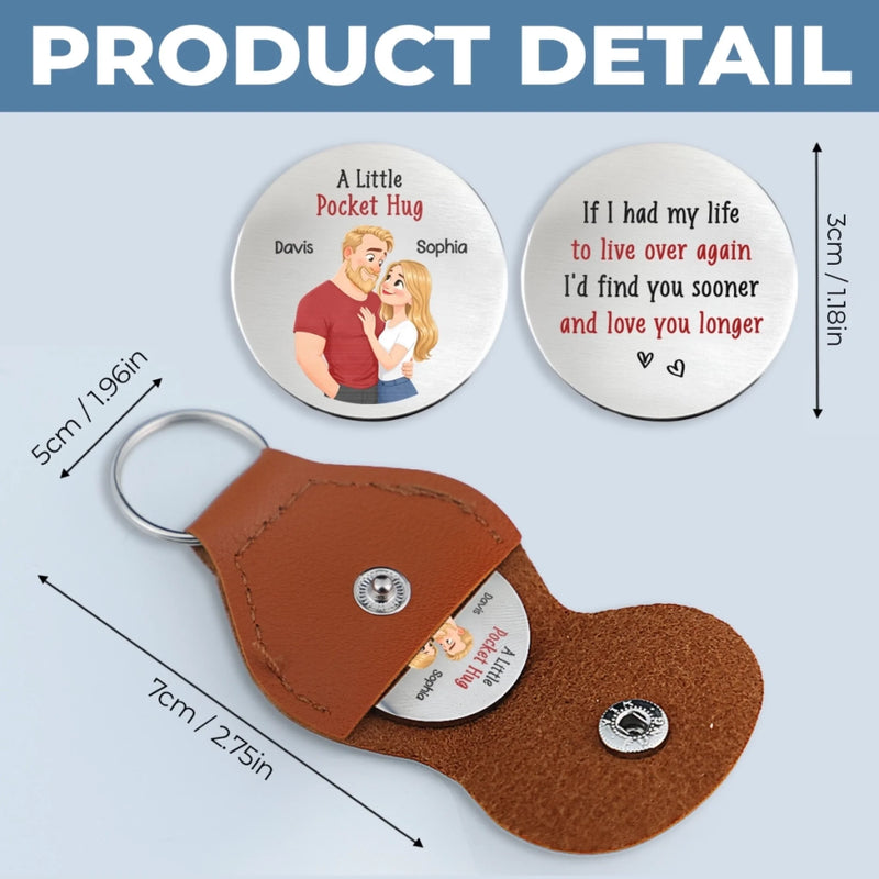 Custom Pocket Hug - Personalized Anniversary Wedding Gifts For Husband And Wife, Him And Her - With You Everything Aligns