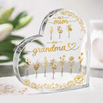 Custom Heart Shaped Acrylic Plaque - Personalized Mother's Day Gifts For Mom, Grandma - Rooted In Love