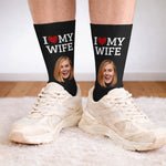 Custom Photo Crew Socks - Personalized Anniversary Wedding Gifts For Husband And Wife, Him And Her - You Are My Home