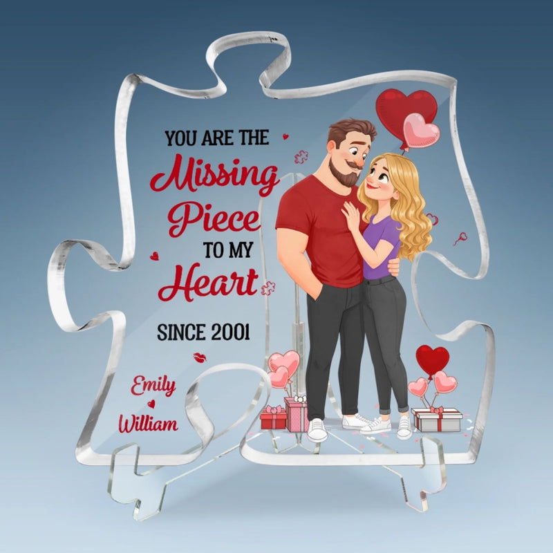 Custom Puzzle Shaped Acrylic Plaque - Personalized Anniversary Wedding Gifts For Husband And Wife, Him And Her - Love Grows Where We Are