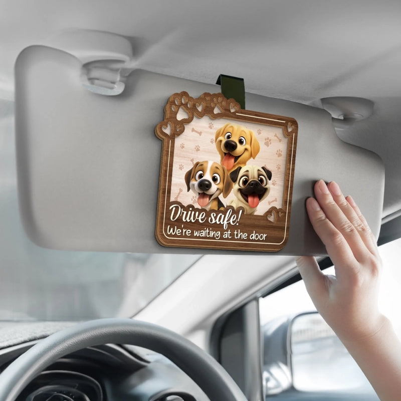 Custom Car Visor Clip - Personalized Birthday Gifts For Dog Lovers, Dog Dad And Mom - Always Come Back Home