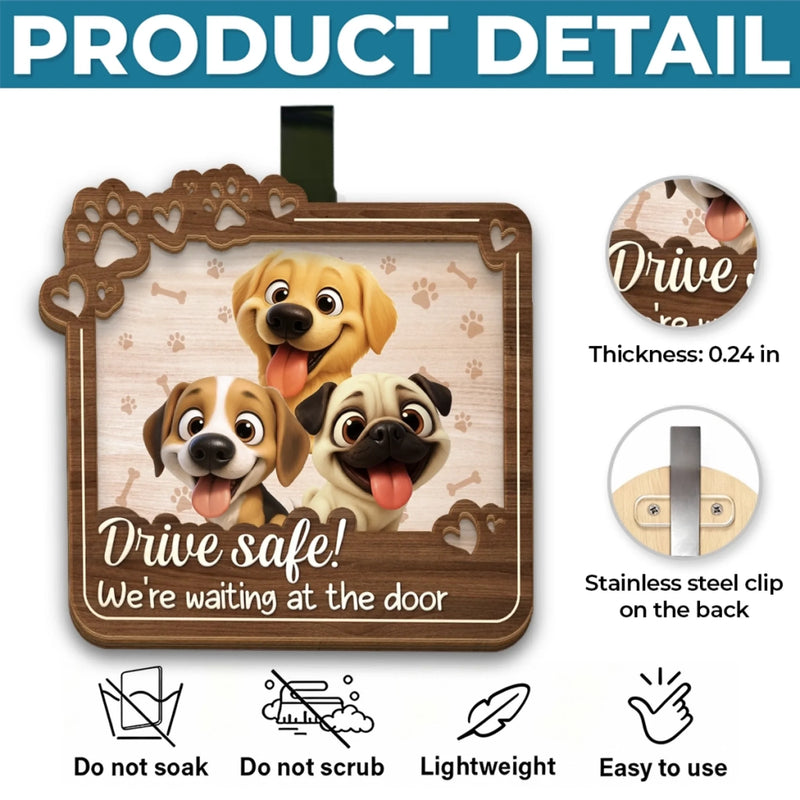 Custom Car Visor Clip - Personalized Birthday Gifts For Dog Lovers, Dog Dad And Mom - Always Come Back Home