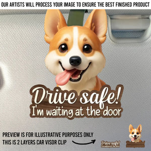 Custom Photo Car Visor Clip - Personalized Birthday Gifts For Dog Cat Lovers, Dog Dad And Mom, Cat Owners - Safe Drive, Happy Paws