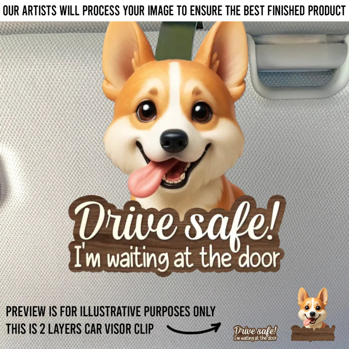 Custom Photo Car Visor Clip - Personalized Birthday Gifts For Dog Cat Lovers, Dog Dad And Mom, Cat Owners - Safe Drive, Happy Paws