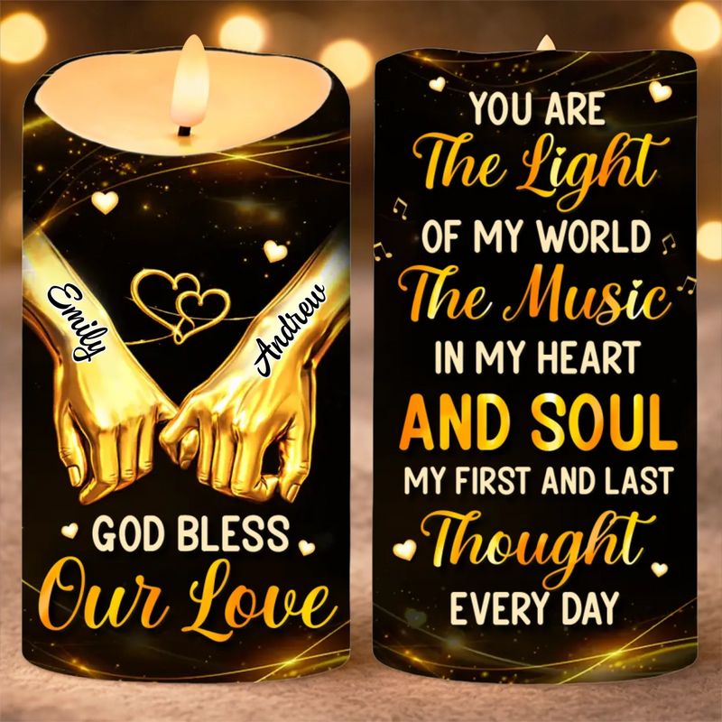 Custom LED Candle - Personalized Anniversary Wedding Gifts For Husband And Wife, Him And Her - You Are My Always