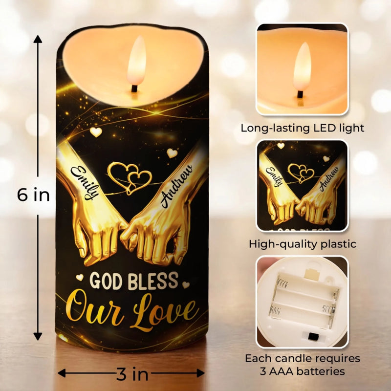 Custom LED Candle - Personalized Anniversary Wedding Gifts For Husband And Wife, Him And Her - You Are My Always