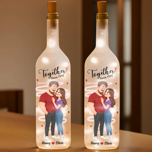 Custom Bottle Lamp - Personalized Anniversary Valentine Wedding Gifts For Husband And Wife, Him And Her - You Make Life Feel Lighter