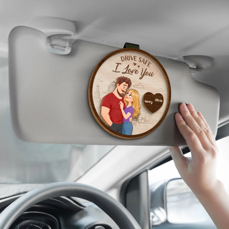 Custom Car Visor Clip - Personalized Anniversary Wedding Gifts For Husband And Wife, Him And Her - Our Love Keeps Blooming