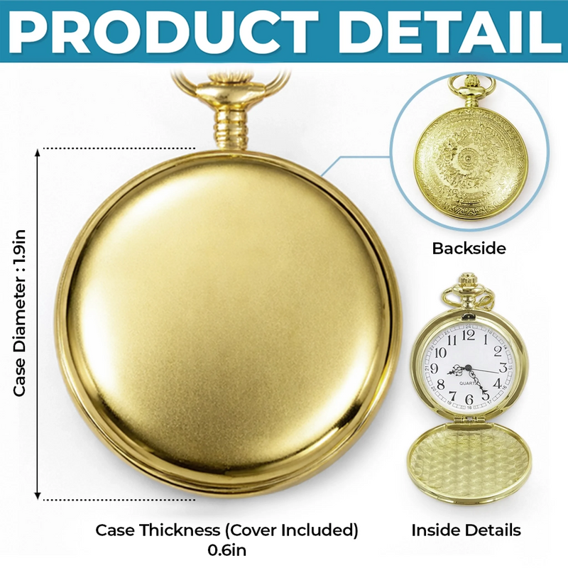Custom Pocket Watch - Personalized Anniversary Wedding Gifts For Husband And Wife, Him And Her  - Together We Choose Us