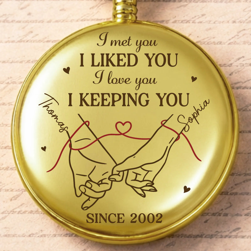 Custom Pocket Watch - Personalized Anniversary Wedding Gifts For Husband And Wife, Him And Her  - Together We Choose Us
