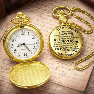 Custom Pocket Watch - Personalized Anniversary Wedding Gifts For Husband And Wife, Him And Her - Love Grows In Our Space