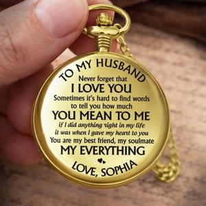 Custom Pocket Watch - Personalized Anniversary Wedding Gifts For Husband And Wife, Him And Her - Love Grows In Our Space