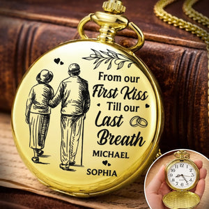 Custom Pocket Watch - Anniversary Wedding Gifts For Husband And Wife, Him And Her - Choosing You Again Today