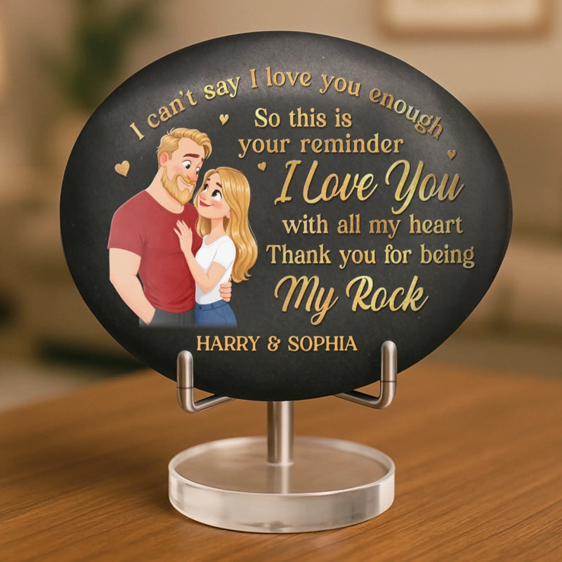 Custom Printed Rock - Personalized Anniversary Wedding Gifts For Husband And Wife, Him And Her - Love Lives In Small Moments