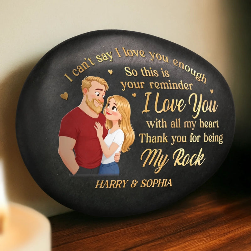 Custom Printed Rock - Personalized Anniversary Wedding Gifts For Husband And Wife, Him And Her - Love Lives In Small Moments