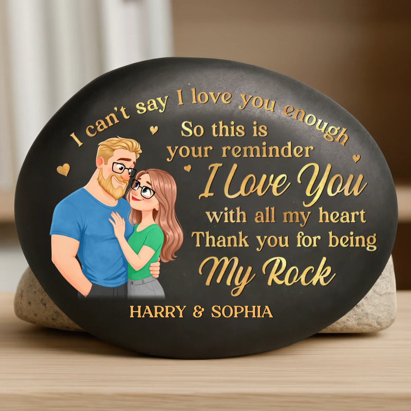 Custom Printed Rock - Personalized Anniversary Wedding Gifts For Husband And Wife, Him And Her - Love Lives In Small Moments