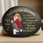 Custom Printed Rock - Personalized Anniversary Wedding Gifts For Husband And Wife, Him And Her - Love Built To Last