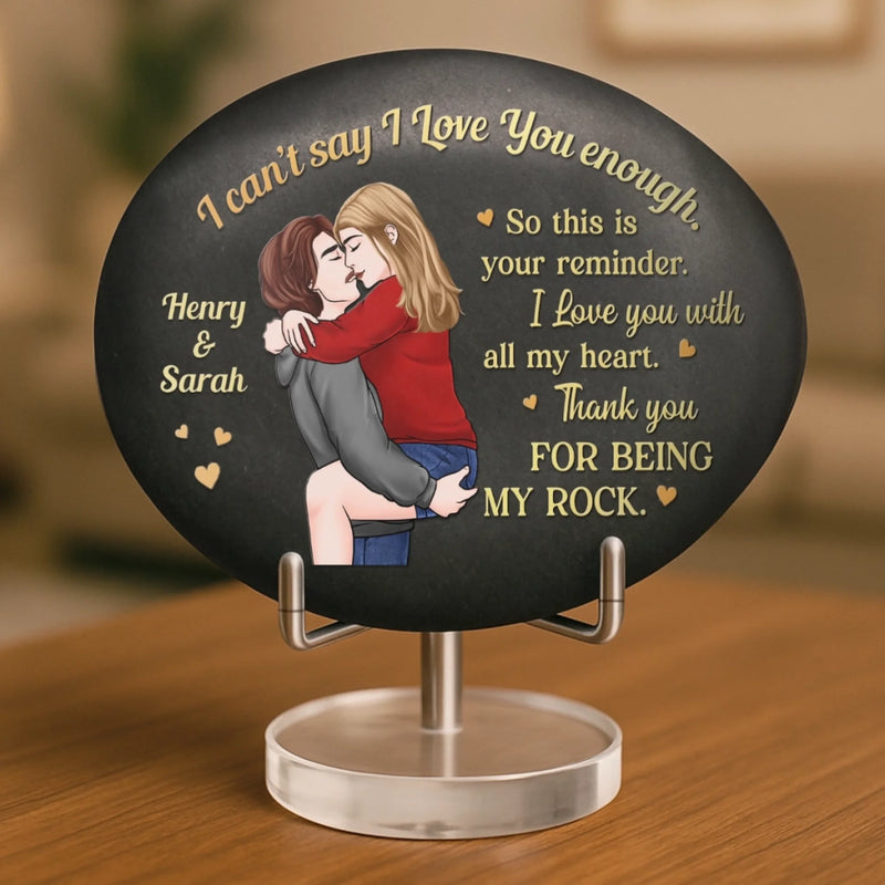 Custom Printed Rock - Personalized Anniversary Wedding Gifts For Husband And Wife, Him And Her - Love Built To Last
