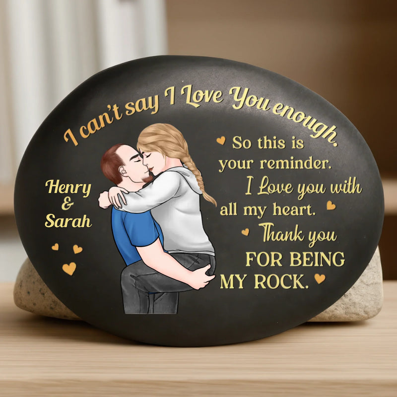 Custom Printed Rock - Personalized Anniversary Wedding Gifts For Husband And Wife, Him And Her - Love Built To Last