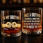 Custom Whiskey Glass - Personalized Birthday Gifts For Brother - Brothers Built By Shared Memories