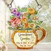 Custom Wavy Acrylic Window Suncatcher - Personalized Mother's Day Birthday Gifts For Mom, Grandma - Love Planted, Memories Bloom