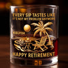 Custom 11oz Whiskey Glass - Personalized Retirement Gifts For Women, Men - Goodbye Tension Hello Pension