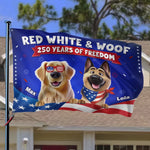 Custom Flag - Personalized America 250th Anniversary Gifts For Dog Lovers, Dog Dad And Mom - Freedom Lives Here