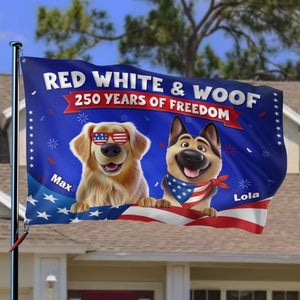 Custom Flag - Personalized America 250th Anniversary Gifts For Dog Lovers, Dog Dad And Mom - Freedom Lives Here